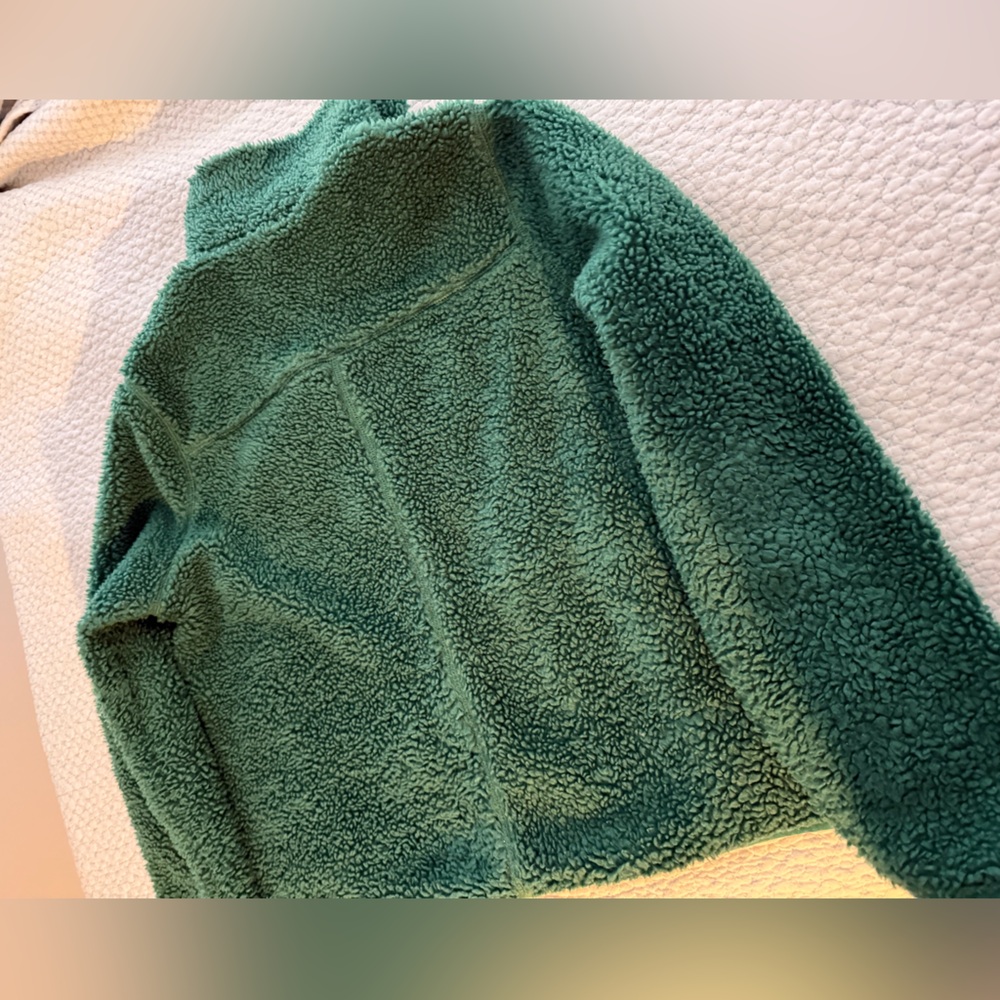 L.L. Bean Teal Green Sherpa Fleece Jacket - Picture 6 of 10